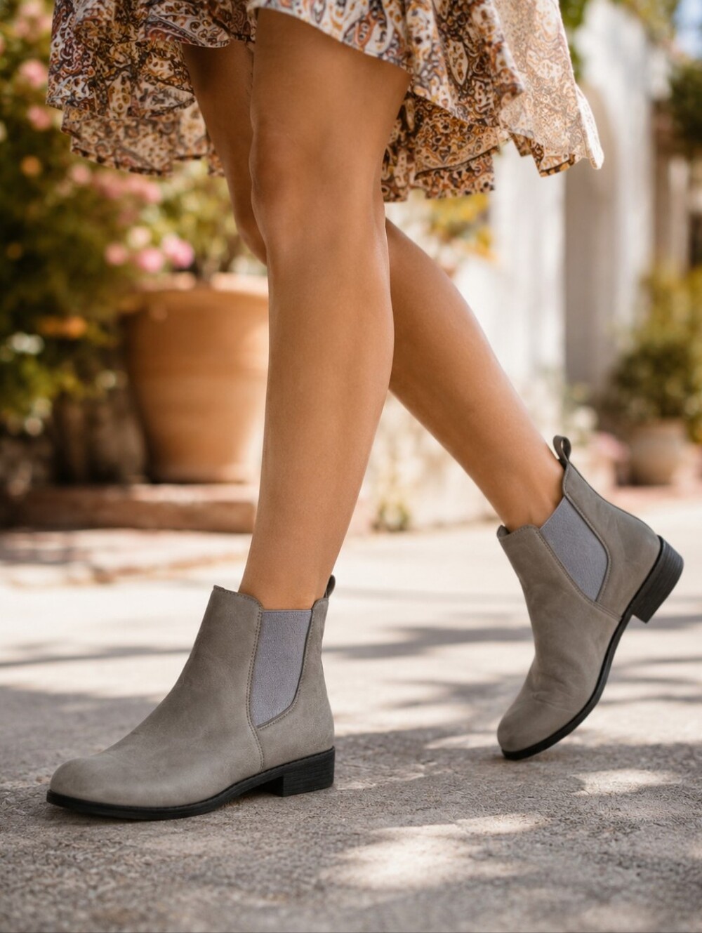 Comfort By Alexis Bendel Womens Slip on Ankle Boots Gray Size 9 booties shoes